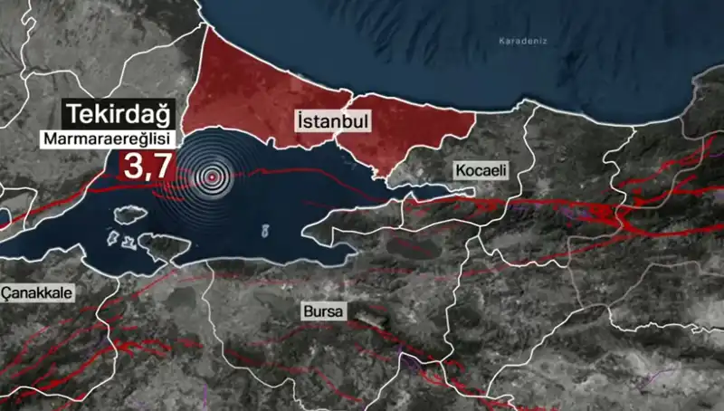 Marmara Denizi'nde Beklenmedik Deprem: 3,7 Büyüklüğünde Sarsıntı Hissetildi