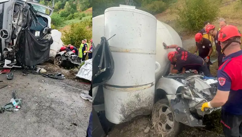 Beton Mikseri Otomobilin Üzerine Devrildi: Trajik Kaza 1 Ölü, 1 Yaralı