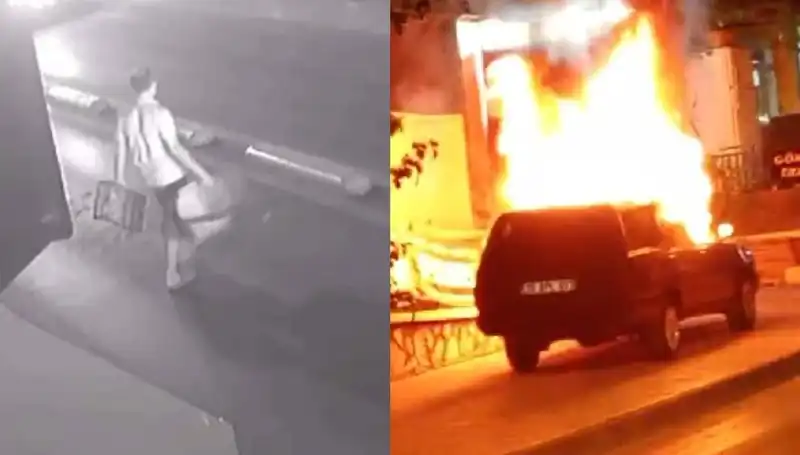 Eşinin Boşanma Talebine Yanıt: Aracı Alev Alev Yandı
